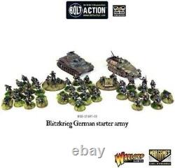 'Warlord Games Bolt Action Miniatures Blitzkrieg! German Starter Set Army' translates to 'Warlord Games Bolt Action Miniatures Blitzkrieg! Ensemble de démarrage de l'armée allemande' in French.