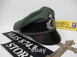Ww2 Allemand Army Chaplain Zone Cap Crusher Style, (réplique Superb)