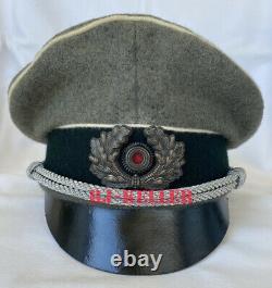 Ww2 Armée Allemande Wehrmacht Heer Officiers Crusher Visor Hat Cap 17th Brunswick DIV