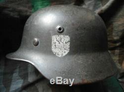 Ww2 Originale Armée Allemande Heer M40 M 40 Sd Se64 American Helmet Vet Retour Apporter
