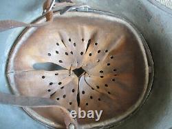 Wwi Transition To Wwii Original German Army Combat Helmet & Liner & Chin Strap