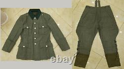 Wwii Armée Allemande M36 Officier Wool Field Tunic & Breeches Taille L