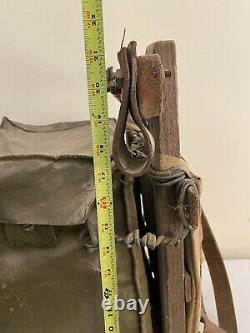 Wwii Sac De Communication Tasche Wehrmacht Cuir Allemand Army Wood Frame Rare 22